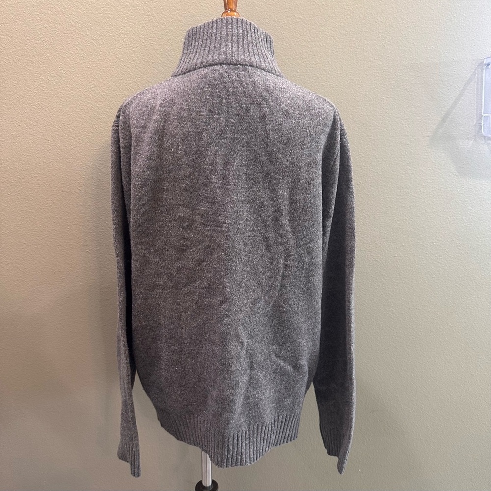 Gray Women's Sweater J Crew 100% Lambswool quarter zip Pull Over - Picture 11 of 13